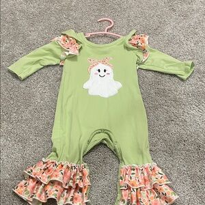 Green Kids One Piece with Ghost Design